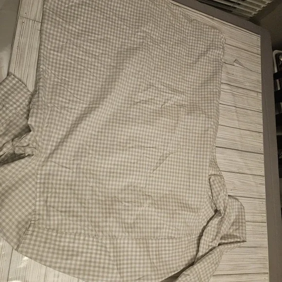 Nordstrom Shirt Mens Large Gray White Check Tech-Smart Trim Fit Button Up Pocket - Picture 6 of 7